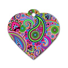 Paisley 6 Dog Tag Heart (two Sides) by impacteesstreetwearfive