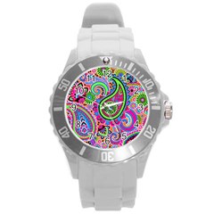 Paisley 6 Round Plastic Sport Watch (l) by impacteesstreetwearfive