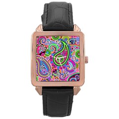 Paisley 6 Rose Gold Leather Watch  by impacteesstreetwearfive