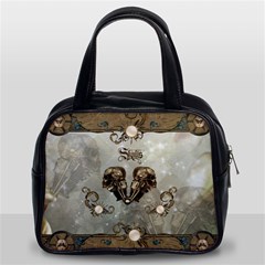 Awesome Mechanical Skull Classic Handbag (two Sides) by FantasyWorld7