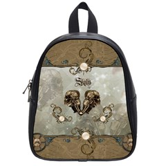 Awesome Mechanical Skull School Bag (small) by FantasyWorld7