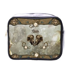 Awesome Mechanical Skull Mini Toiletries Bag (one Side) by FantasyWorld7