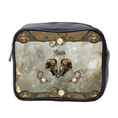 Awesome Mechanical Skull Mini Toiletries Bag (two Sides) by FantasyWorld7