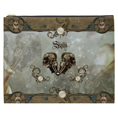 Awesome Mechanical Skull Cosmetic Bag (xxxl) by FantasyWorld7