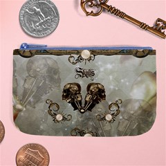 Awesome Mechanical Skull Large Coin Purse by FantasyWorld7