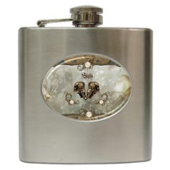 Awesome Mechanical Skull Hip Flask (6 Oz) by FantasyWorld7