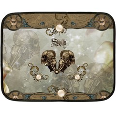 Awesome Mechanical Skull Fleece Blanket (mini) by FantasyWorld7