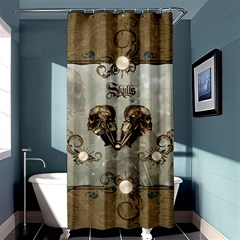 Awesome Mechanical Skull Shower Curtain 36  X 72  (stall)  by FantasyWorld7