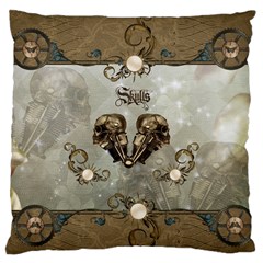 Awesome Mechanical Skull Large Cushion Case (one Side) by FantasyWorld7