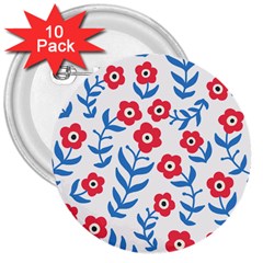 Motif 3  Buttons (10 Pack)  by Sobalvarro