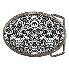 Lace Seamless Pattern With Flowers Belt Buckles by Sobalvarro