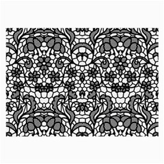 Lace Seamless Pattern With Flowers Large Glasses Cloth by Sobalvarro