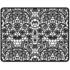 Lace Seamless Pattern With Flowers Fleece Blanket (medium)  by Sobalvarro