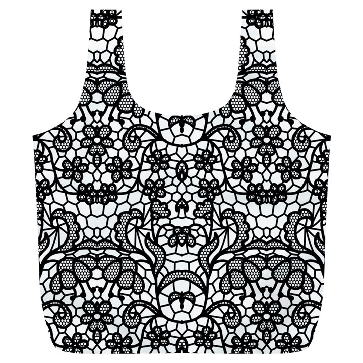 Lace Seamless Pattern With Flowers Full Print Recycle Bag (XL)