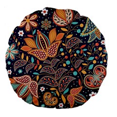 Paisley Large 18  Premium Flano Round Cushions by Sobalvarro