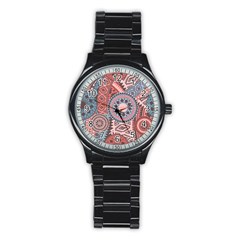 Print Stainless Steel Round Watch by Sobalvarro