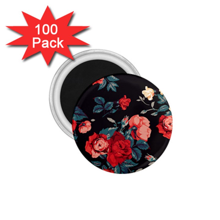 Vintage Roses Vector Seamless Pattern 02 1.75  Magnets (100 pack) 