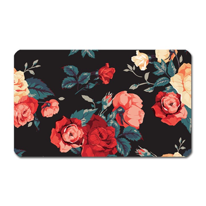 Vintage Roses Vector Seamless Pattern 02 Magnet (Rectangular)