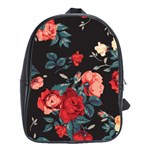 Vintage Roses Vector Seamless Pattern 02 School Bag (Large) Front