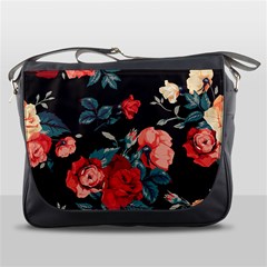 Vintage Roses Vector Seamless Pattern 02 Messenger Bag by Sobalvarro