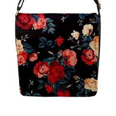 Vintage Roses Vector Seamless Pattern 02 Flap Closure Messenger Bag (l) by Sobalvarro