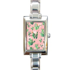 Vintage Plant Seamless Pattern Vectors 06 Rectangle Italian Charm Watch by Sobalvarro