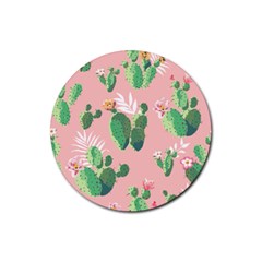 Vintage Plant Seamless Pattern Vectors 06 Rubber Coaster (round) 