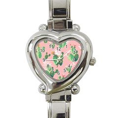 Vintage Plant Seamless Pattern Vectors 06 Heart Italian Charm Watch by Sobalvarro