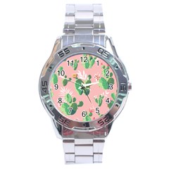 Vintage Plant Seamless Pattern Vectors 06 Stainless Steel Analogue Watch by Sobalvarro