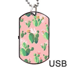 Vintage Plant Seamless Pattern Vectors 06 Dog Tag Usb Flash (two Sides) by Sobalvarro