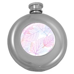 Beautiful Autumn Leaves Vector Seamless Pattern 02 Round Hip Flask (5 Oz) by Sobalvarro