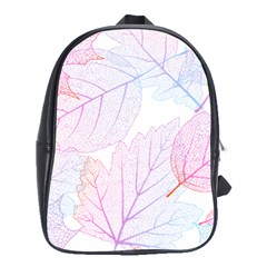 Beautiful Autumn Leaves Vector Seamless Pattern 02 School Bag (xl) by Sobalvarro