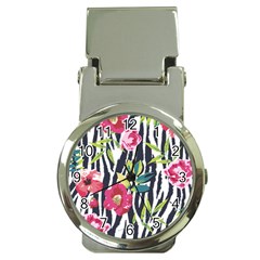 Seamless Flower Patterns Vector 01 Money Clip Watches by Sobalvarro