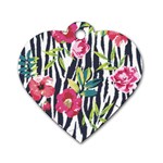 Seamless Flower Patterns Vector 01 Dog Tag Heart (Two Sides) Front