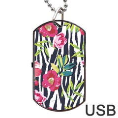 Seamless Flower Patterns Vector 01 Dog Tag Usb Flash (two Sides) by Sobalvarro