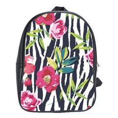 Seamless Flower Patterns Vector 01 School Bag (xl) by Sobalvarro