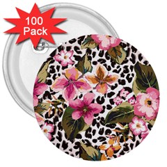 Seamless Flower Patterns Vector 03 3  Buttons (100 Pack)  by Sobalvarro