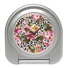 Seamless Flower Patterns Vector 03 Travel Alarm Clock by Sobalvarro