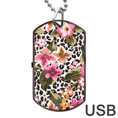 Seamless Flower Patterns Vector 03 Dog Tag Usb Flash (one Side) by Sobalvarro