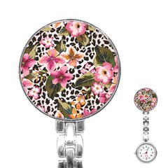 Seamless Flower Patterns Vector 03 Stainless Steel Nurses Watch by Sobalvarro