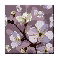 Peach Blossom Seamless Pattern Vector Tile Coasters by Sobalvarro