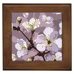 Peach Blossom Seamless Pattern Vector Framed Tiles by Sobalvarro