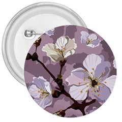 Peach Blossom Seamless Pattern Vector 3  Buttons by Sobalvarro