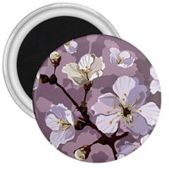 Peach Blossom Seamless Pattern Vector 3  Magnets by Sobalvarro