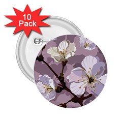 Peach Blossom Seamless Pattern Vector 2 25  Buttons (10 Pack)  by Sobalvarro