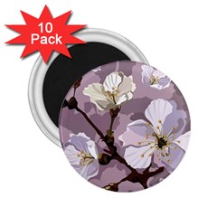 Peach Blossom Seamless Pattern Vector 2 25  Magnets (10 Pack)  by Sobalvarro