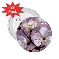 Peach Blossom Seamless Pattern Vector 2 25  Buttons (100 Pack)  by Sobalvarro