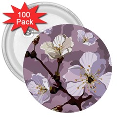 Peach Blossom Seamless Pattern Vector 3  Buttons (100 Pack)  by Sobalvarro