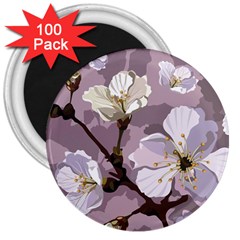 Peach Blossom Seamless Pattern Vector 3  Magnets (100 Pack) by Sobalvarro