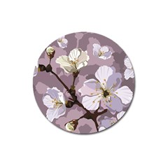 Peach Blossom Seamless Pattern Vector Magnet 3  (round) by Sobalvarro